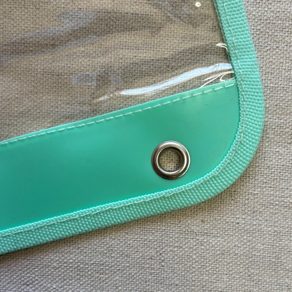Clear and Mint Green Pencil Pouch